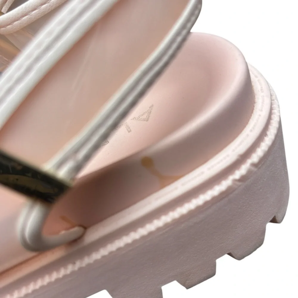 Aldo Women’s 6.5 SANNDY Pale Pink Chunky Platform Sandals with Adjustable Straps